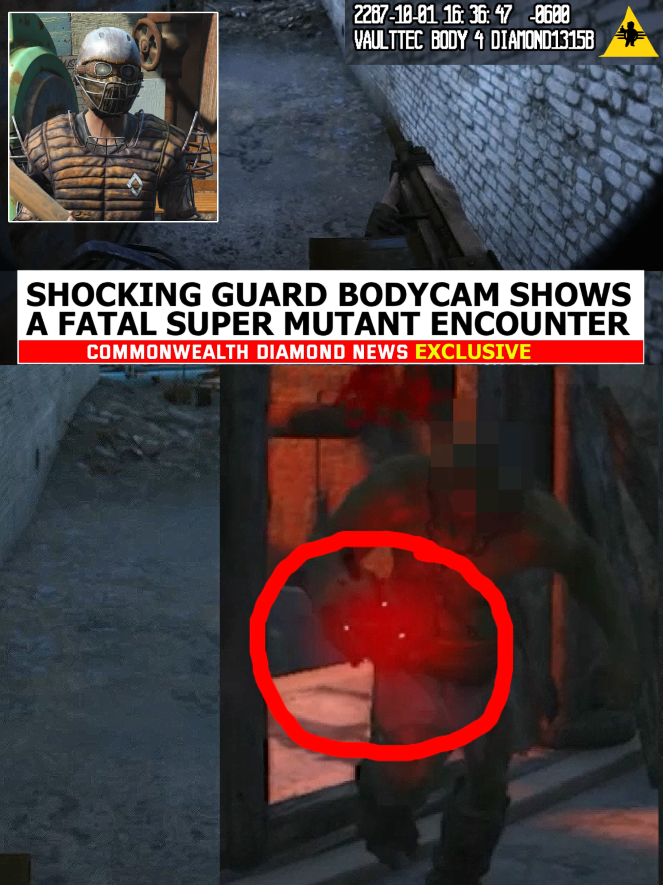 Bodycam Footage Reveals Fatal Ambush on Diamond City Guard #gaming #fyp #fallout #bethesda #fallout4 #gameplay