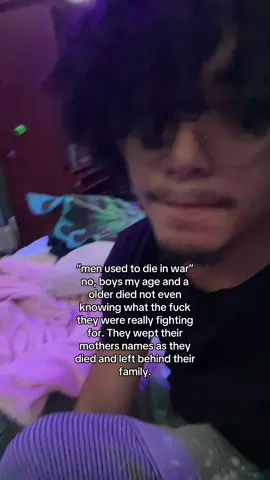 ever since i was little ive always had a profound hatred and fear of war. Its never felt realistic, since I know those days are long gone, but as I was taught about each war and learned the ages of those unfortunate enough to die, it filled me with despair. Now I know there was no real purpose behind their deaths, they didnt fight for freedom or their families, they died filling the pockets of those wealthier than they could ever know. That I feel, is the greatest tragedy of them all. #fyp #foryoupage #soldierboy #war