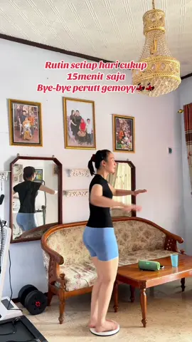 Kalo mau lebih cepet dibarengi sama jaga pola makan ya gais☺️☺️#fyp #bodygoals #waist #homeworkout 