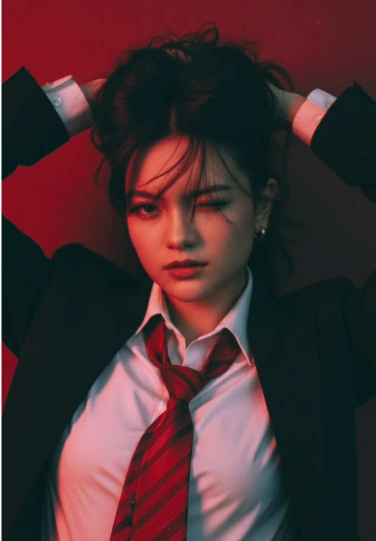 Gemini AI Prompt Step 1: Open your Gemini AI App Step 2: Upload your photo Step 3: Copy & Paste (prompt) Prompt:  Using this photo, create an Ultra-realistic 8k portrait, standing against a deep red background. She/He has sharp facial features, messy styled dark hair, and a confident, slightly intense expression. She/He is wearing a black suits jacket over a white shirt with the collar slightly ope, paired with a net red stripped tie. Dramatic red and black lighting highlights the contour of her/his face, jawline, and neck creating a cinematic powerful and moody atmosphere. #CapCut #aitrend #aigemini #trending #portrait 