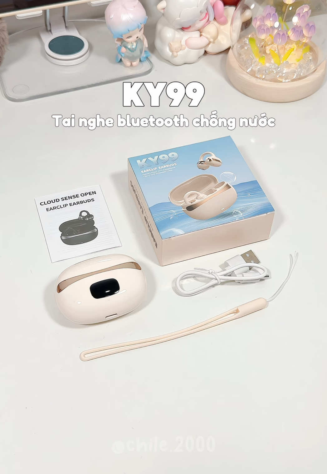 Tai nghe chống nước KY99 😱 #ky99 #tainghechongnuoc #tainghekhongday #tainghebluetooth #chichi2k 