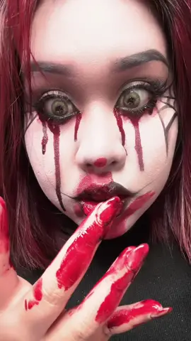 The laugh that’ll follow you into your dreams 😈 ⚠️ Fake Blood #halloweenmakeup #halloween #scarytok #makeup #foryou 