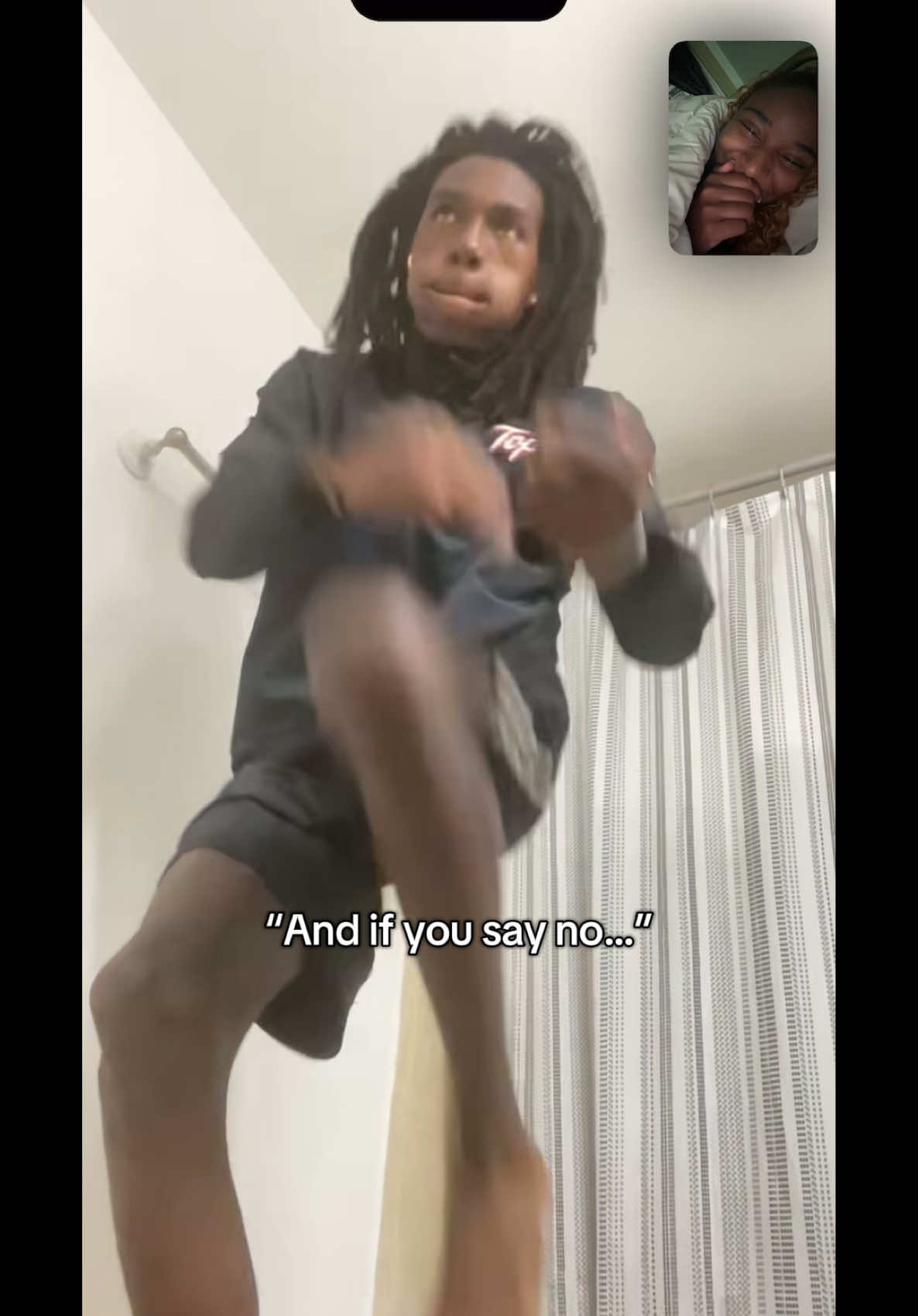 no isn’t in either of our vocabularies😂😂😂😂#funnymoments #facetime #fyp #viral #couplecomedy 
