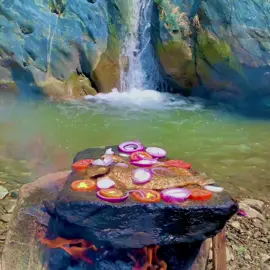 Delicious Fish Cooked On Stone #deliciousfood #FoodTok #Outdoors #nature #cooking 