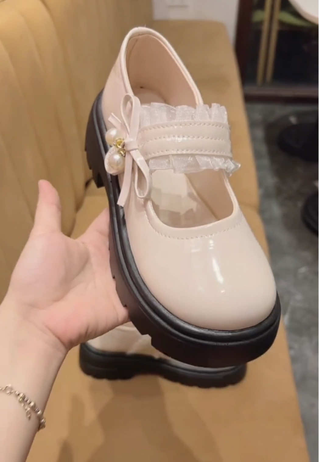 Giày búp bê nữ viền bèo cao 5 cm#giaybupbenu #giaynu #giaydedoc #giayloliita #giaydep 