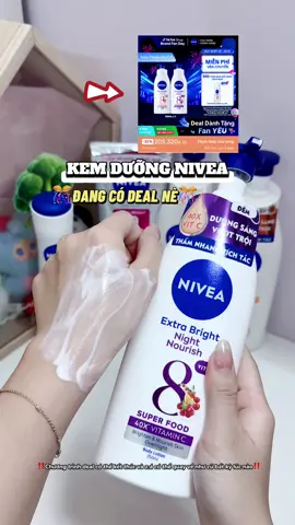 Nivea đang có deal nhân chương trình Brand Fan Day nè mí bà👏 Deal này kéo dài có đúng 2 ngày thôi, quà và z.á có thể hết, quay về như cũ bất kỳ lúc nào‼️ Tranh thủ nhenn🛒🛒🛒 #nivea #niveaextrabright #niveatim #kemduongnivea #fyp 
