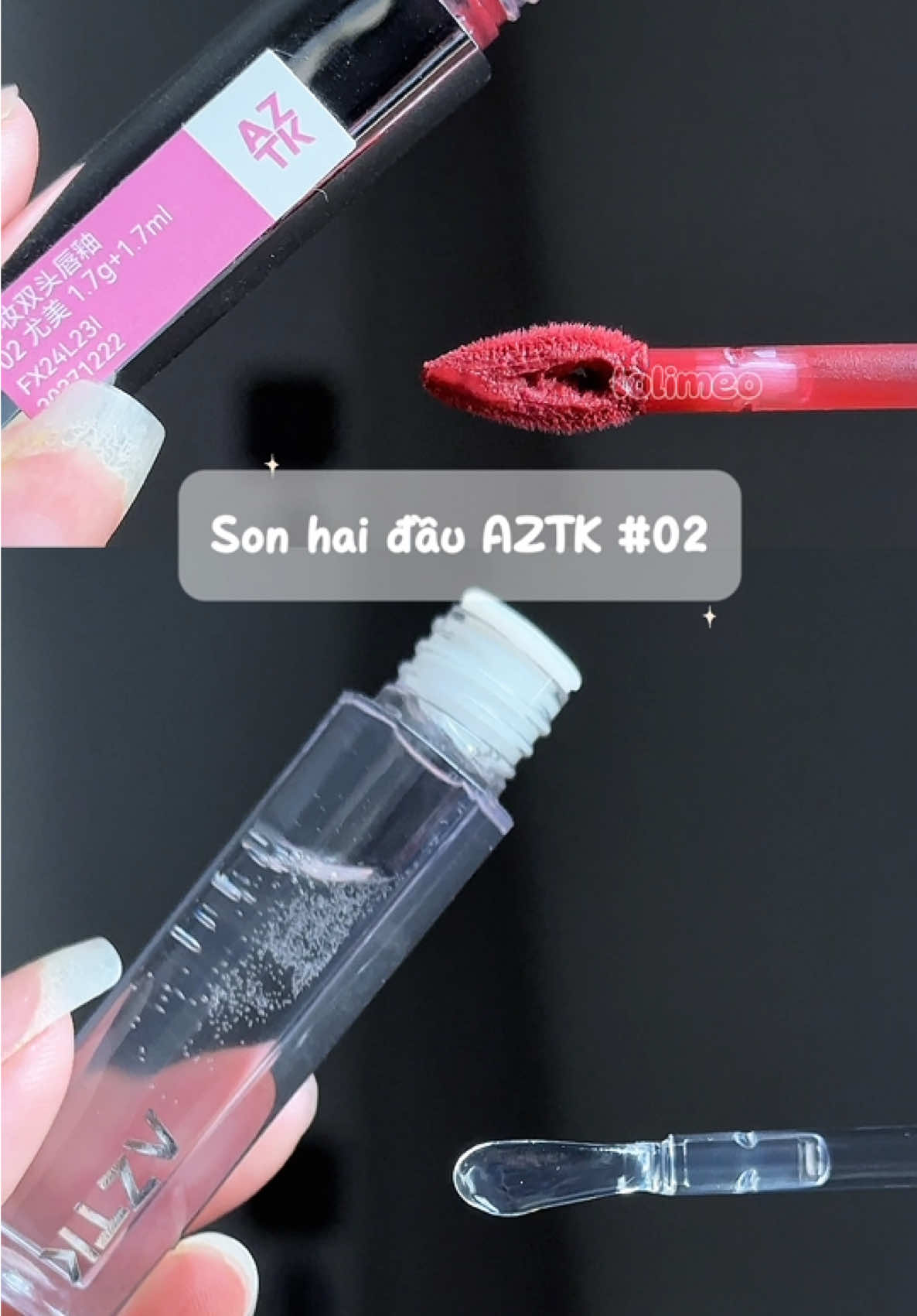 Son 2 đầu AZTK màu 02 - Hồng đào 🌷✨#lolimeo #reviewson #sonhaidau #aztk #goclamdep 