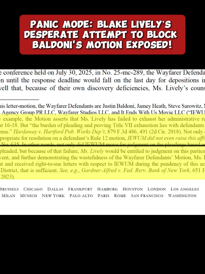 PANIC MODE: Blake Lively’s DESPERATE Attempt to Block Baldoni's Motion EXPOSED! #blakelively #justinbaldoni #itendswithus
