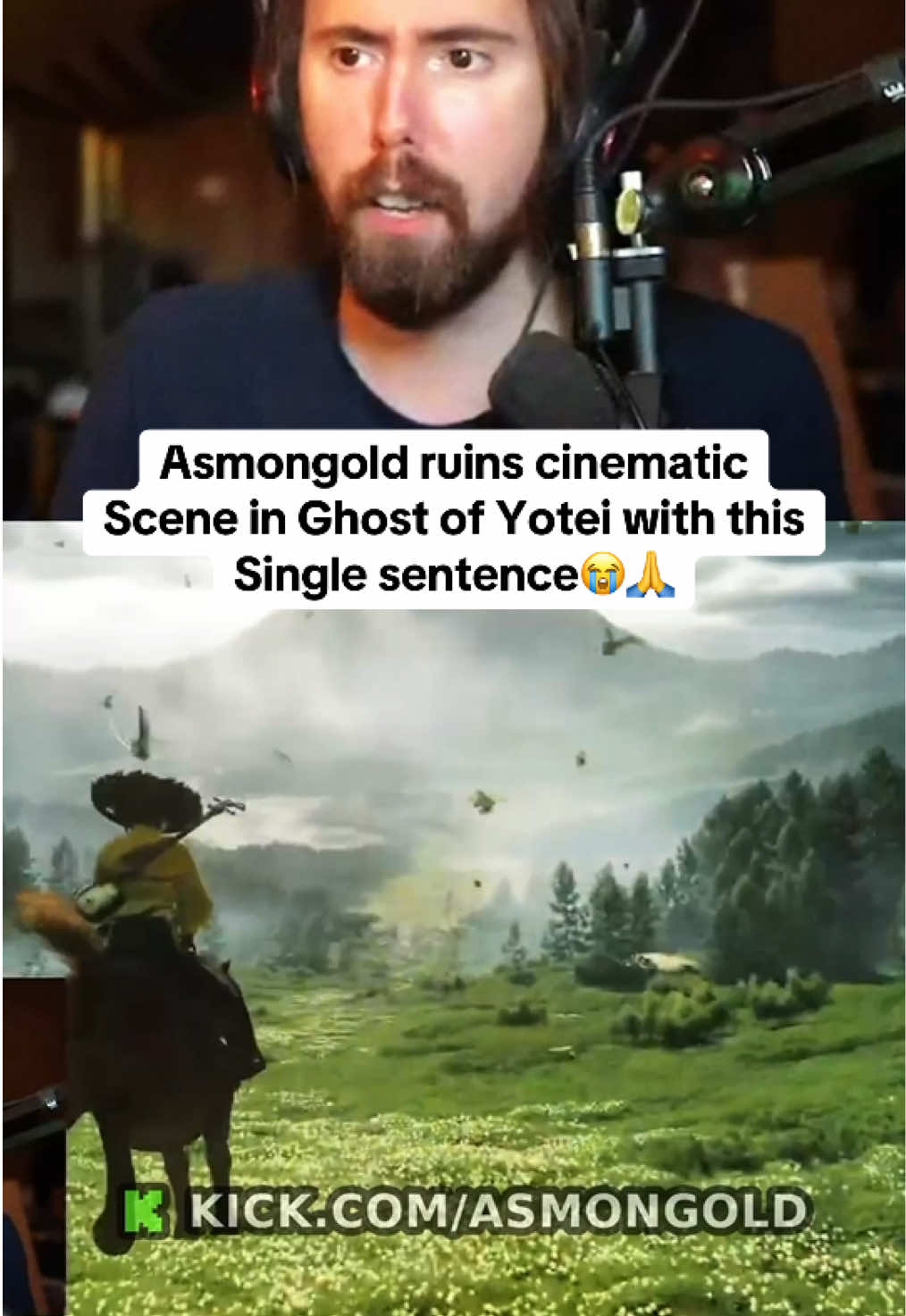 Asmongold ruins this cinematic scene in Ghost of Yotei with this single sentence😭🙏 #asmongold #streamer #ghostofyotei #fyp #viral 