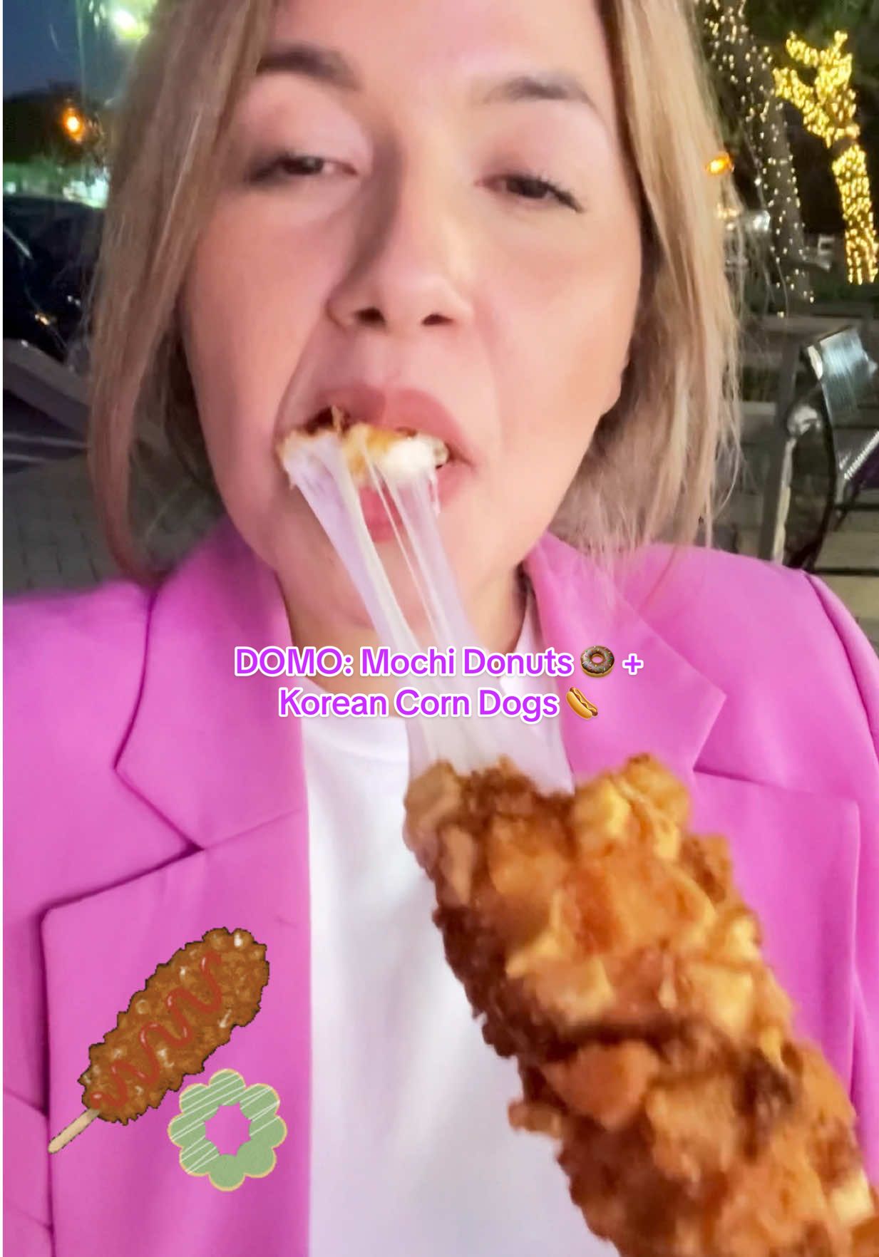 ✨🍩🌭 Mochi donuts & Korean corn dogs = the perfect combo! Whether you’re craving something sweet, chewy, or savory, this spot has it all. Neon vibes, late-night cravings, and the most satisfying bites ever 🤩💖 @Domo Desserts Official  #MochiDonut #CornDogTok #FoodieFinds #FoodTok #KoreanCornDogs