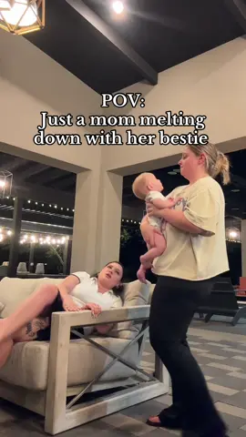 Sometimes you just need someone to hold your baby while you vent #mom #sahm #friends #postpartum #hardwork 