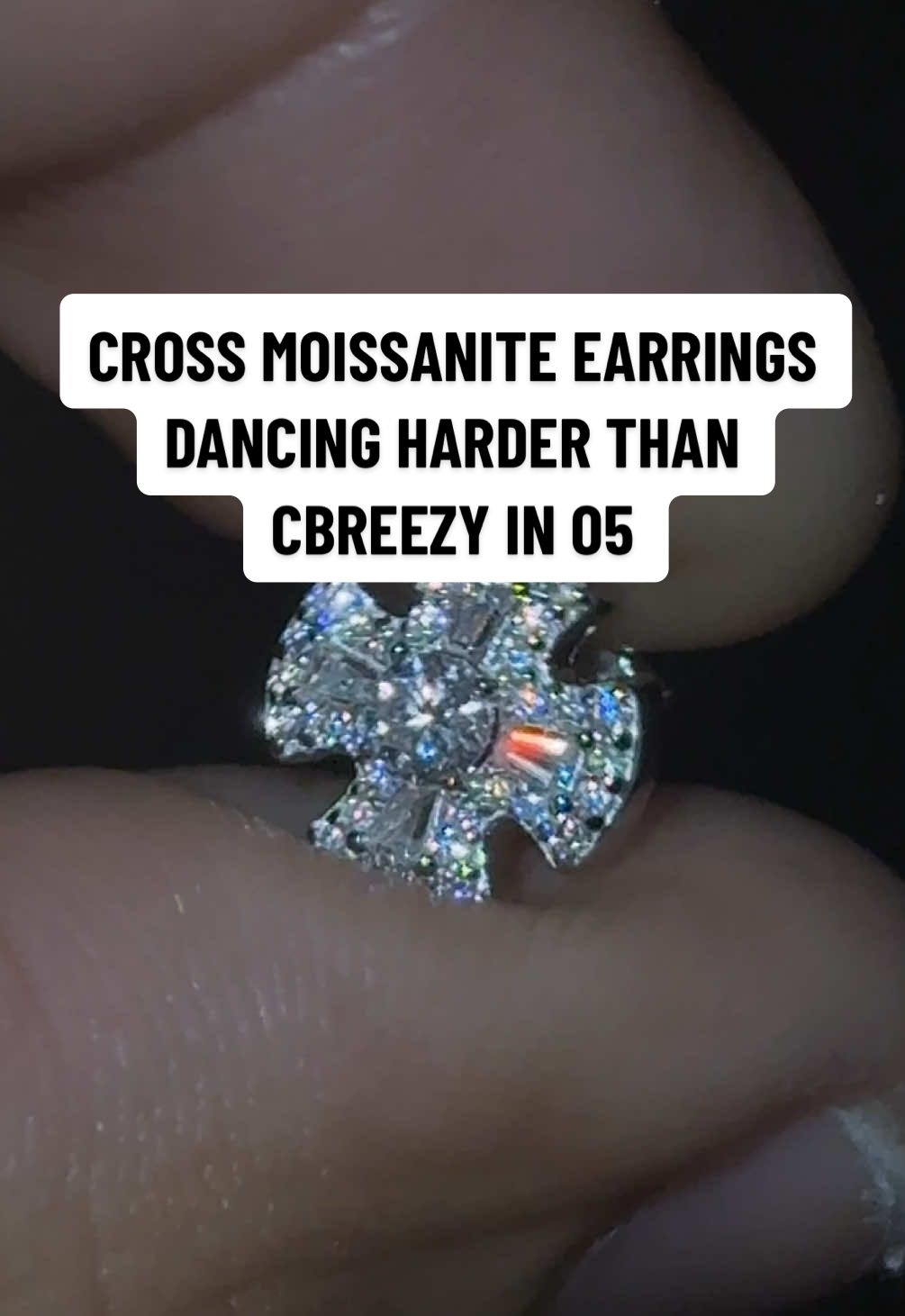 These cross moissanite earrings dancing harder than cbreezy back in 05 gang #moissanite #earrings #tiktokshopcreatorpicks #tiktokshopfalldealsforyou  #creatorsearchinsights 