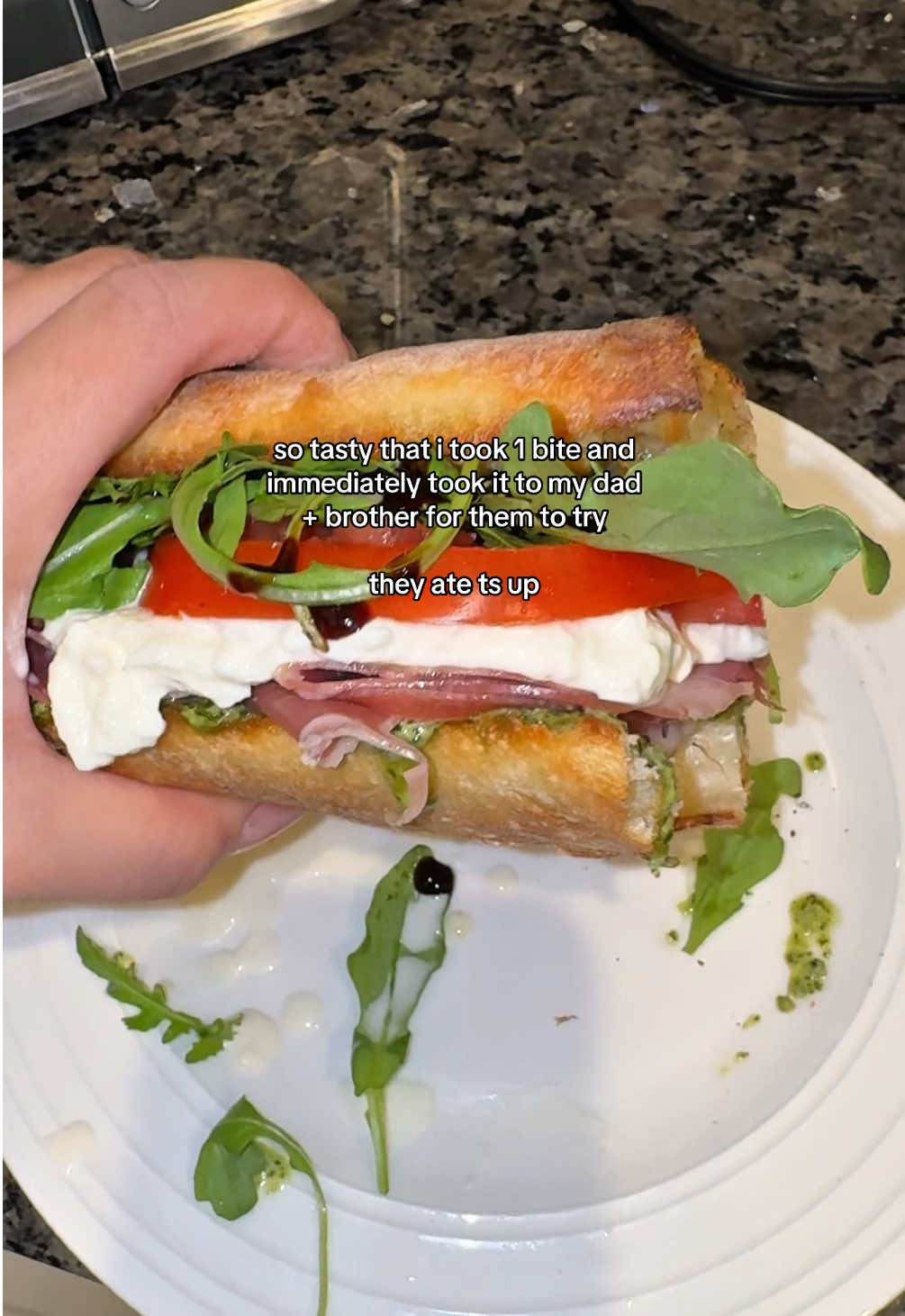 they devoured it so i must go back and make myself another one😅 thank you @asipoftexas for the inspo!!! all i did was use the ciabatta baguette and add tomatoes✨😇🙌🏼 #traderjoes #ciabatta #burrata 
