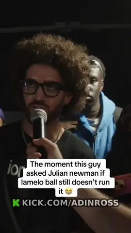 The moment this guy asked Julian newman if lamelo ball still doesn’t run it 😭 #fyp #viral #adinross #boxing #lameloball 