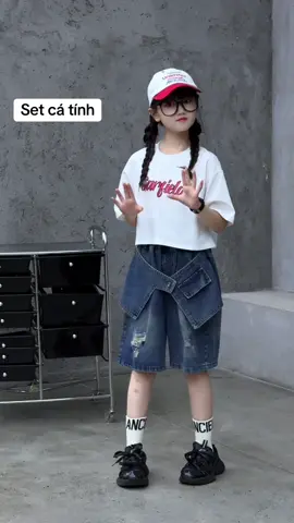 Set bé gái cá tính #tiệmbésâusữa #béyêu #quầnáotrẻem 