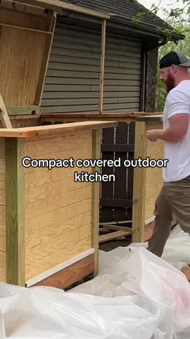 Replying to @Kiara full video on YT tomorrow!! #DIY #outdoorkitchen #budgetfriendly #diyproject #outdoorliving 