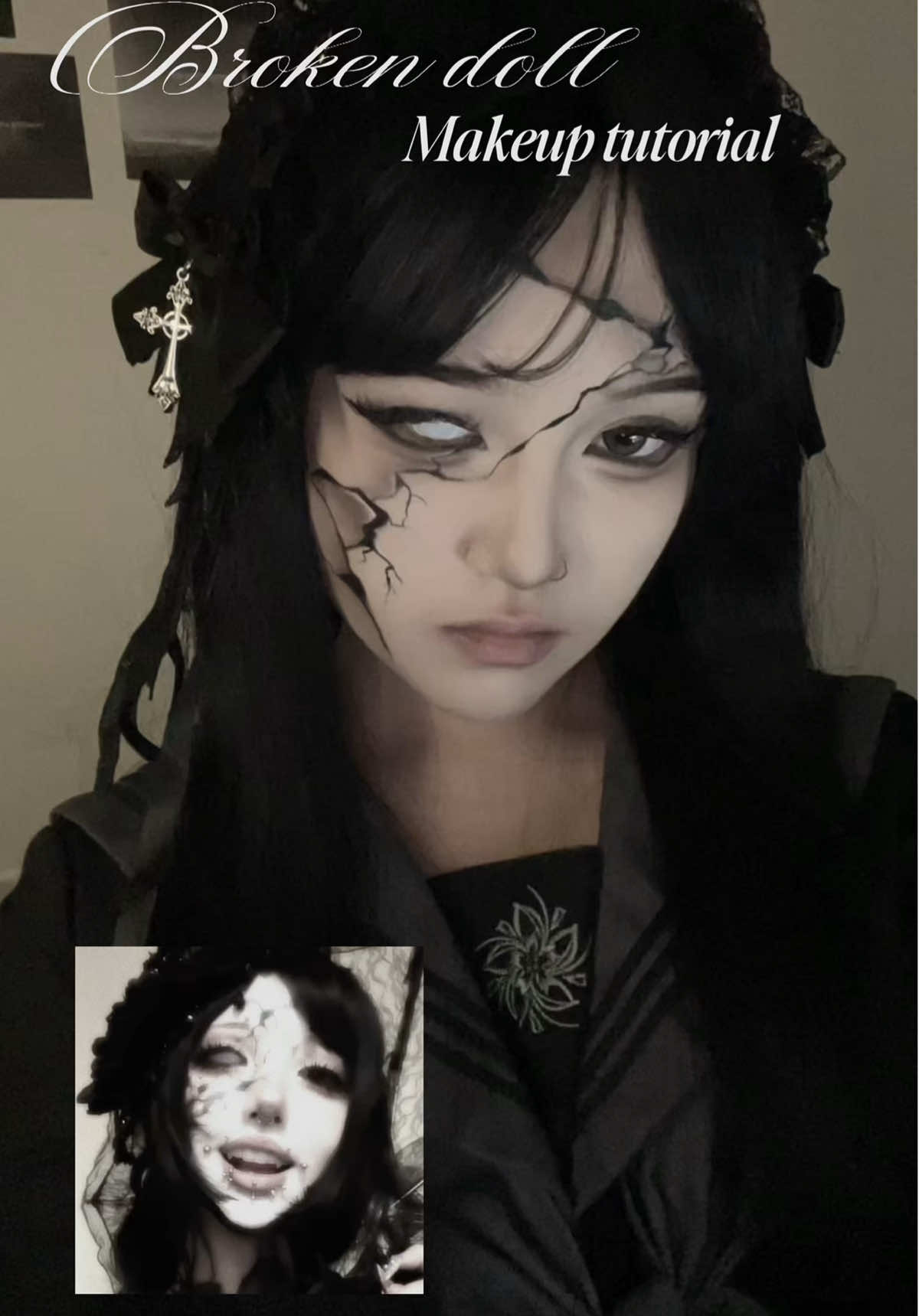 broken doll makeup 𓉸ྀི  inspired by Doris #fyp #halloweenmakeup 