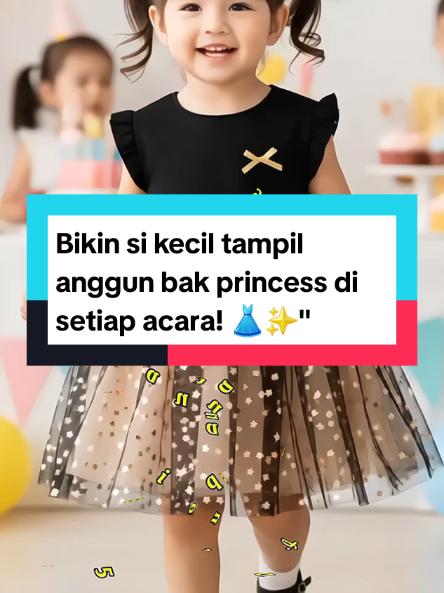 Dress anak elegan dengan detail bintang & pita manis  #GaunAnak #DressAnakPerempuan #PakaianAnak #BajuPestaAnak #OOTDAnak 