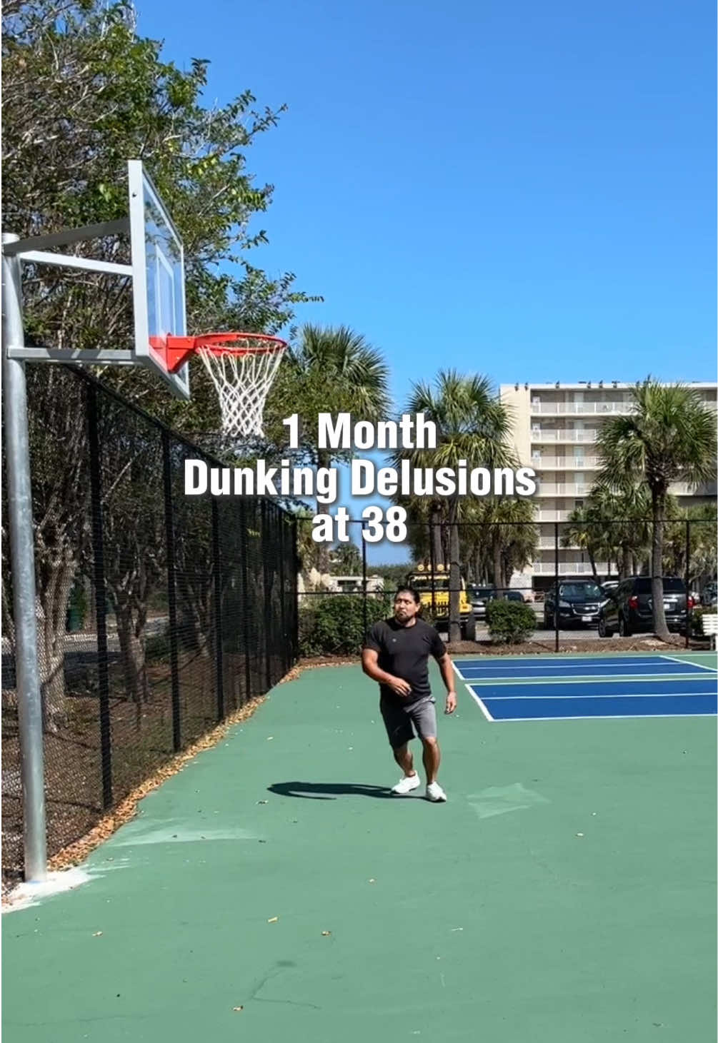 Been 30 days! This is my highest jump yet. Seeing progress every week. #dunk #basketball #dunkingdelusions #dunking #jump 