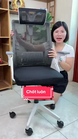 Ghế thiết kế công thái học, xịn xò cao cấp, có bánh xe di chuyển dễ dàng, giúp ngồi thư giãn sau giờ làm việc căng thẳng, học tập mệt mỏi #hangxinhtuoi #ghecongthaihoc 