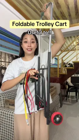 Sobrang helpful ng FOLDABLE TROLLEY CART! Hindi kana mahihirapan pa magbitbit ng mga gamit! Perfect dn gamitin sa grocery! #trolleycart #foldabletrolleycart #shoppingcart #cart #useful 