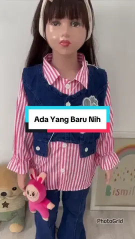 Setelan Salur Rompi Jeans Anak Perempuan Yang Lagi Trendy Dan Viral #promoseruweekend #ootdanak #fyp #viralvideo #setelananak 