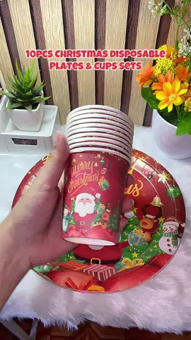 10pcs Christmas Disposable Plates and Cups Sets. Super mura lang at madaming designs na pagpipilian. Just click the yellow basket.🛒