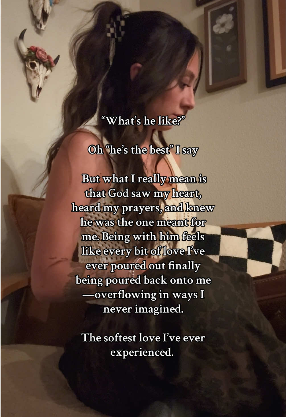 He loves me like Christ loves the church … Ephesians 5:25 🤍✨ late night post work thoughts 💌 #christcentered #engaged #jesusgirlie #christiancouple #summertimelove 