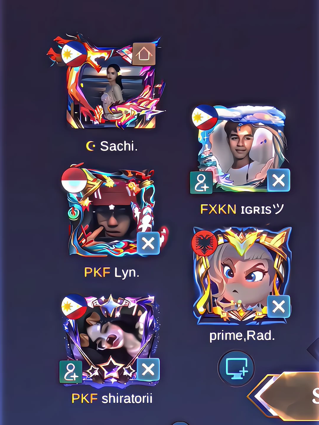 5 man party trend😎🫶 @Lyn. @shiratorii @.shushhii #fyp #trending #preset #mlbbcreatorcamp #foryou 