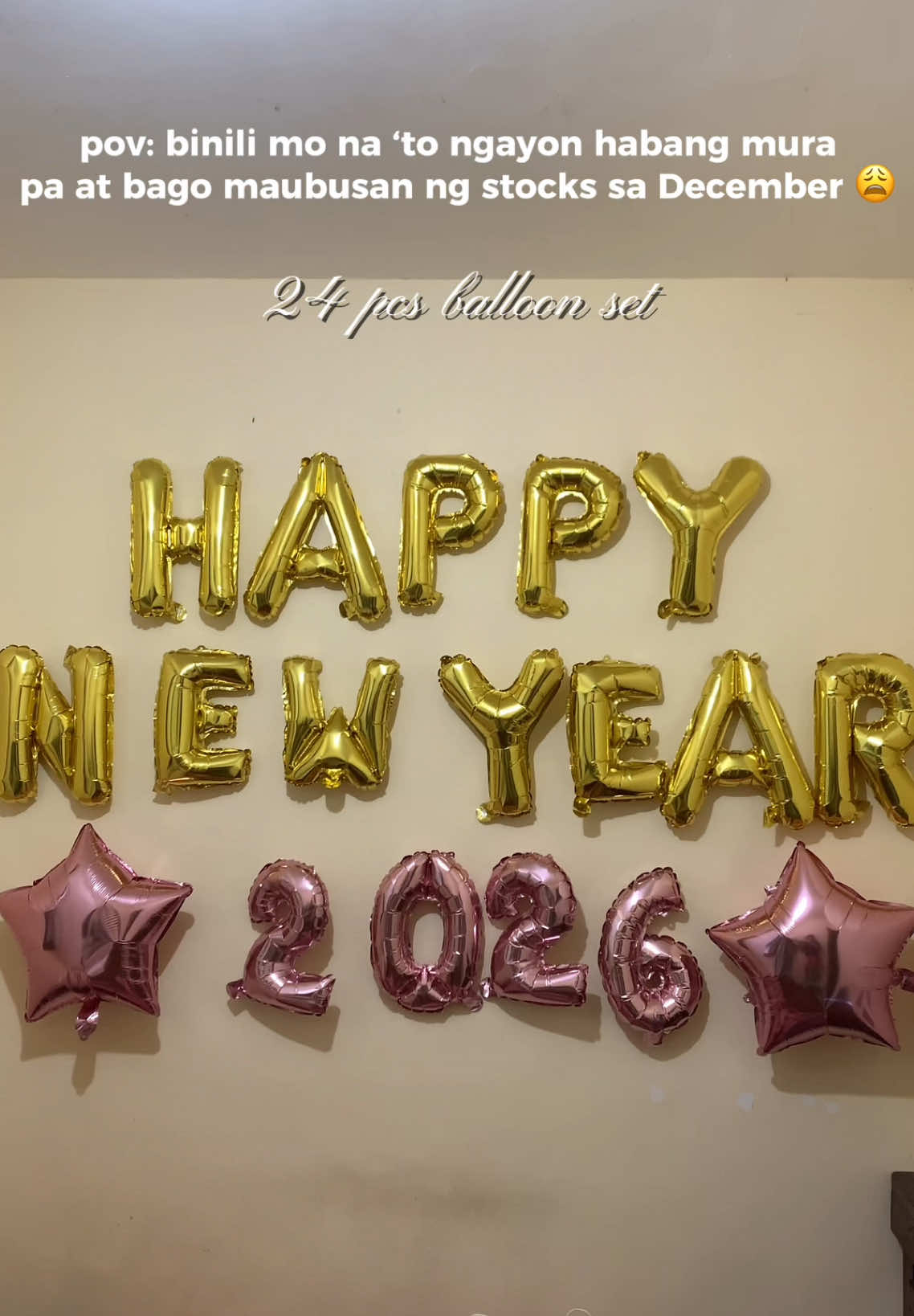 mas mura bumili talaga dito sa tiktok nitong happy new year balloon set 😚 balloon set for new year 2026 #happynewyeardecoration #hello2026 #balloonset #newyearballoonset #newyearbackdrop 