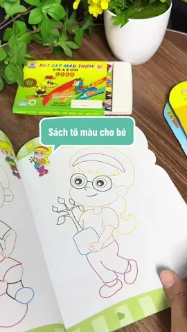 Trả lời @Mẹ Đô Rô tính ra mua 1 mà được 2 tha hồ bé tô vẽ luôn #merychiase #sachtomau #betomau #sachtomauchobe 