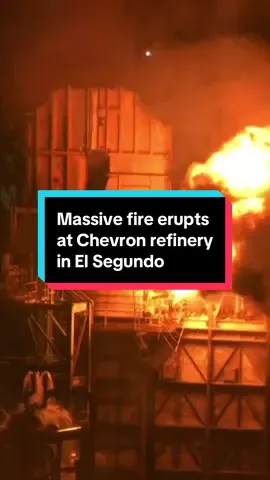 A massive fire was burning at the Chevron refinery in El Segundo on Thursday, sending large flames and a dark plume of smoke up into the air. Neighbors tell NBC4 they heard a loud bang before seeing the orange glow coming from the refinery. #nbcla #ElSegundo