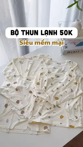 Bộ thun lạnh siêu xinh cho em bé mặc mùa này đỡ muỗi cắn, tối ngủ giữ ấm tay chân nữa, rất xinh và mềm mại, nên mua các bà ơi #mesocyeudoi #mevabe #mebimsua #bothunlanh 
