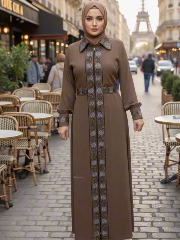 Abaya Assafa E1092 Black & Brown tersedia dalam 4 size  S M L XL #dresses #fypviralシ #abaya #cuantanpabatas #promo 