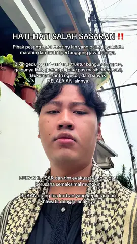 Buat yang ngikutin kasus ambruknya gedung pondok pesantren Al Khoziny, please jangan marah ke tim SAR atau ke orang tua korban. 