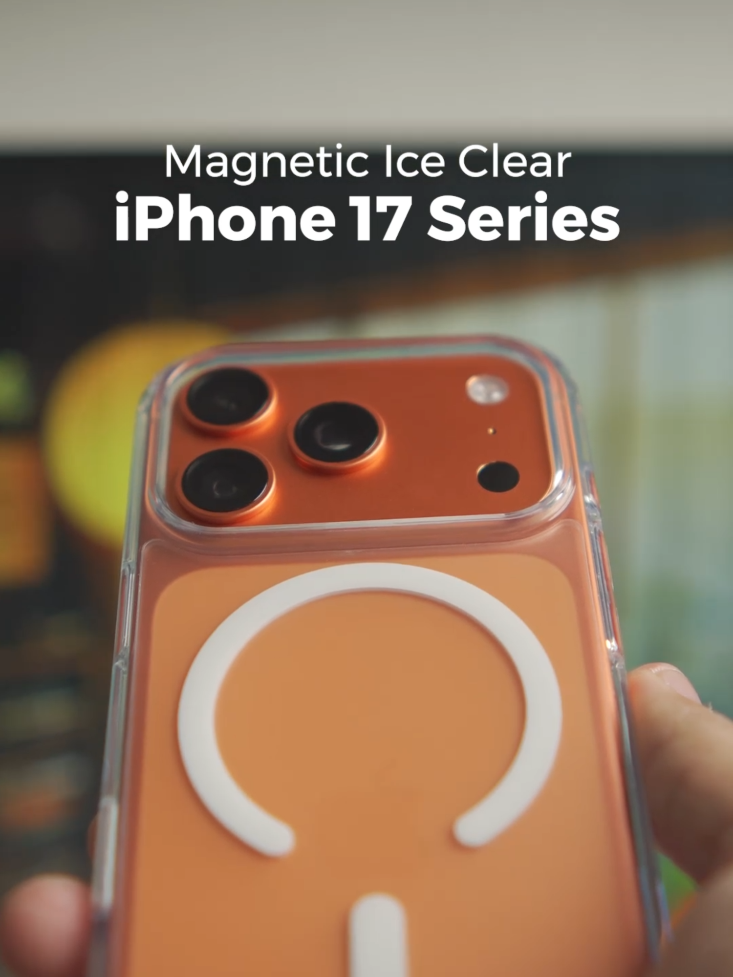 iPhone 17 Pro Cosmic Orange with Magnetic Ice Clear #iphone17 #clearcase #iphone17pro