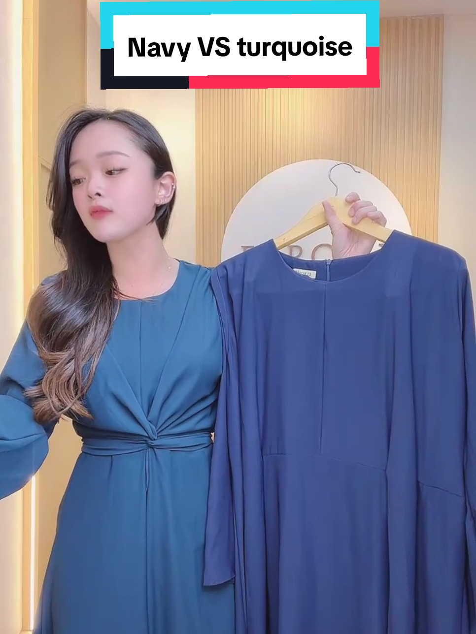 Lora Dress Navy atau Turquoise, 2