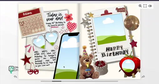 Version 2 of our crowd favorite! Get this cute birthday scrapbook template for only ₱90! ✨ #digital #canva #scrapbook #template #xyzabc