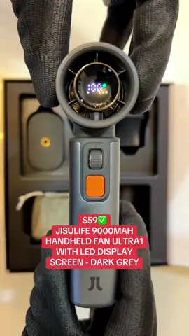 $59✅ JISULIFE 9000MAH HANDHELD FAN ULTRA1 WITH LED DISPLAY SCREEN - DARK GREY