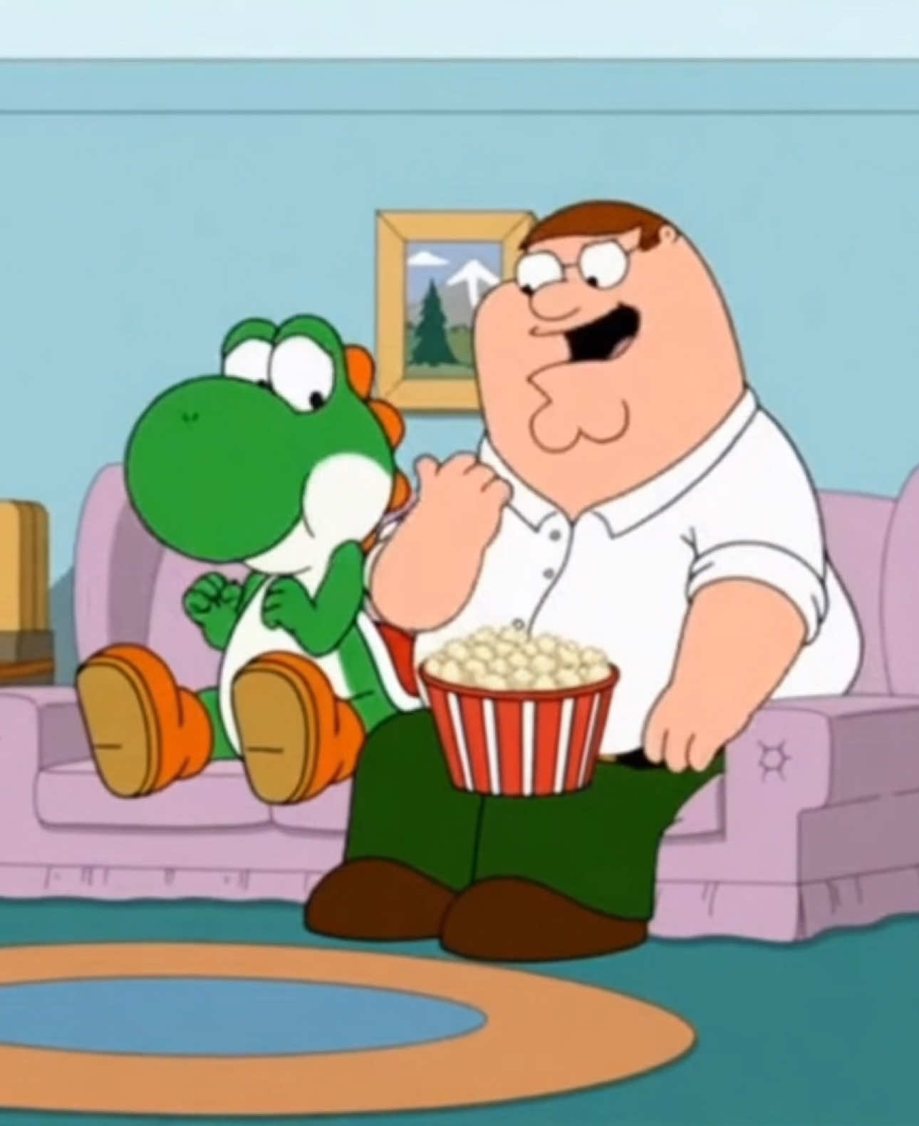 Peter Griffin chills with Yoshi #Yoshi #PeterGriffin #fyp #viral #FamilyGuy 