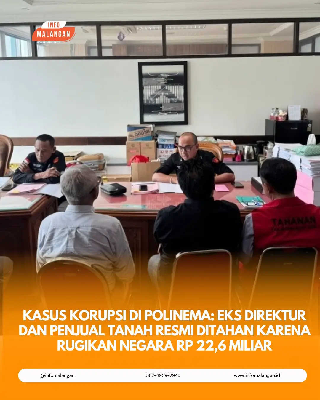 Kasus dugaan korupsi pengadaan tanah untuk perluasan kampus Politeknik Negeri Malang (Polinema) memasuki babak baru.  Kejaksaan Negeri (Kejari) Kota Malang resmi menahan dua tersangka utama dalam kasus yang merugikan keuangan negara hingga Rp 22,6 miliar tersebut.  Kedua tersangka adalah Awan Setiawan (66), mantan Direktur Polinema, dan Hadi Santoso (59), yang bertindak sebagai pihak penjual tanah.  Penahanan dilakukan pada Selasa (30/9/2025), setelah Kejaksaan Tinggi (Kejati) Jawa Timur melimpahkan berkas perkara, barang bukti, dan kedua tersangka kepada Jaksa Penuntut Umum (JPU) Kejari Kota Malang. 📝: Kompascom Mau kirim berita ? Silahkan DM /  WA : 0812-4959-2946 #infomalangan