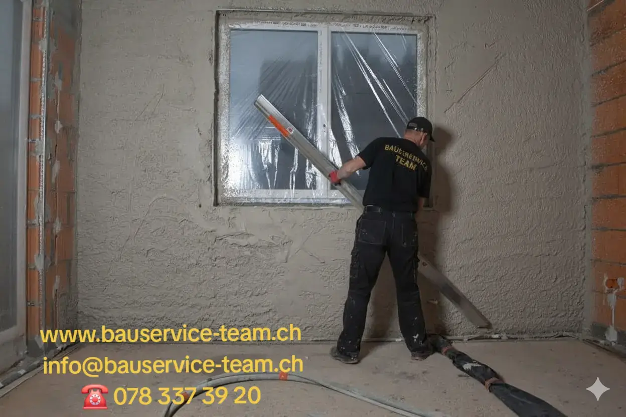 ​Grundputz – Das Fundament für jede Wand!  💪 Egal ob Ziegel oder Beton: Mit dieser Schicht sorgen wir für optimalen Halt und eine ebene Fläche. Die Basis muss stimmen, damit der Endputz perfekt wird. Schau zu, wie die Profis arbeiten! ✅️Als erfahrenes Team spezialisiert auf Trockenbau, Verputzarbeiten und Malen , bieten wir Ihnen professionelle und zuverlässige Lösungen für Ihr Bau- oder Renovierungsprojekt.  🤝Kontaktieren Sie uns für ein unverbindliches Angebot! 📲 www.bauservice-team.ch 📧 info@bauservice-team.ch ☎️ 078 337 39 20 #Grundputz #Verputzen #Handwerk #Baustelle #PerfekteBasis 