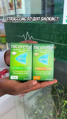 🚭 Cravings don’t have to control you. With Nicorette Gum, you get the support you need to quit smoking—plus the freedom to choose your flavor: 💚 Freshmint for that cool, refreshing feel 🍓 Fruit Fusion for a sweeter kick Take the first step toward a smoke-free life today. 💪 Available at Dovey Pharma.