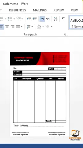 Cash memo design in MS word #vairalvideo #vairal_video #education #newdesign #mswordtutorial 
