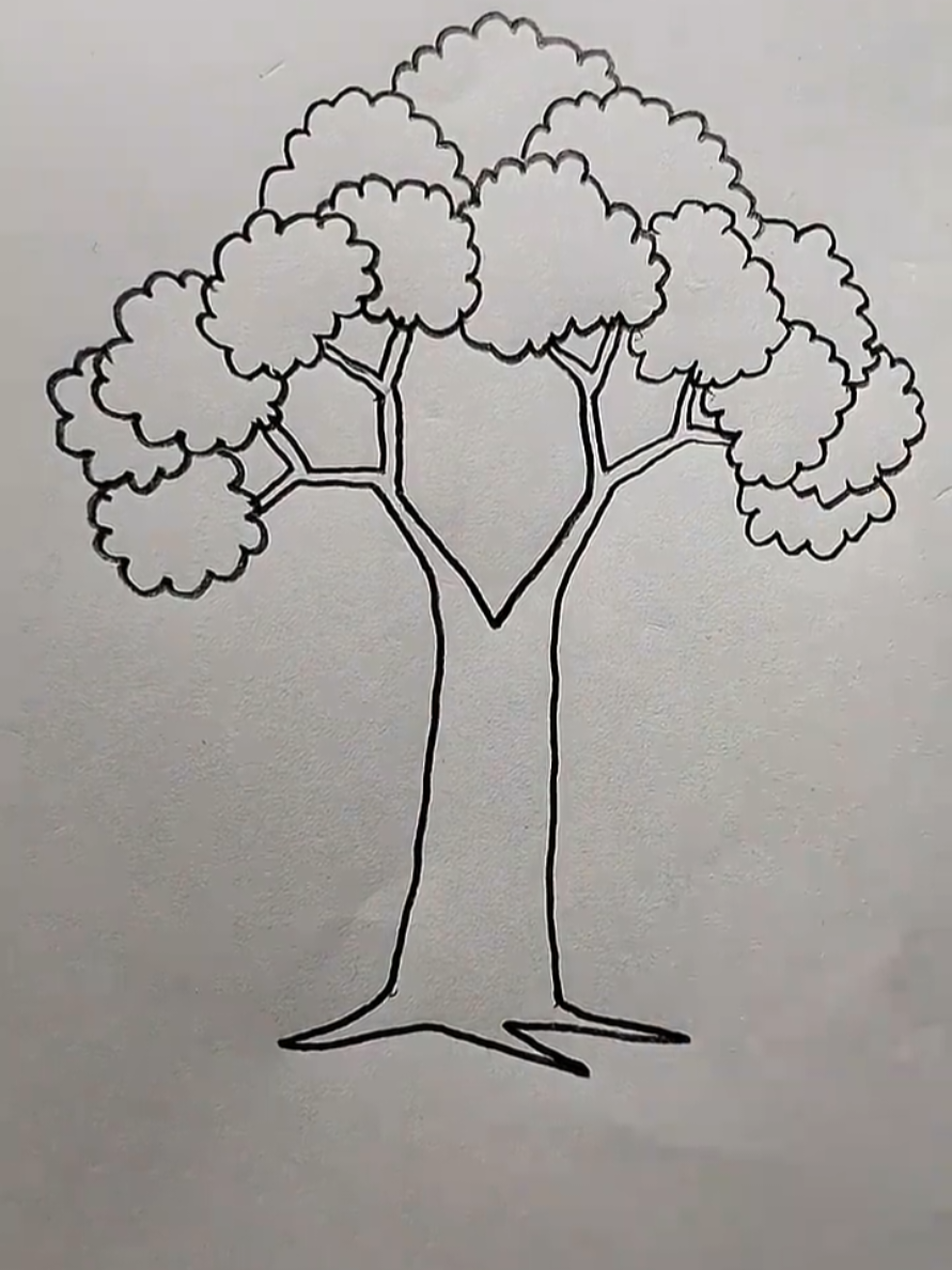 How to draw a tree. #drawing #Foryou #artistsoftiktok #arteducation #trending 