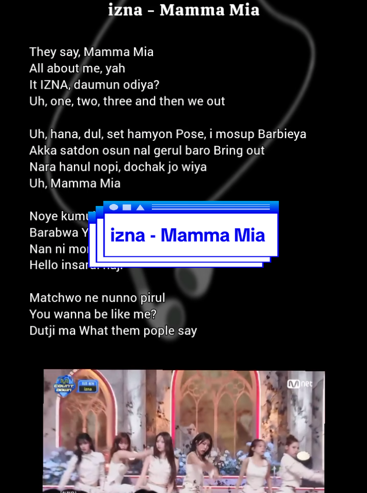 izna - Mamma Mia, Lyrics  #easylyric #lirik #izna #naya 