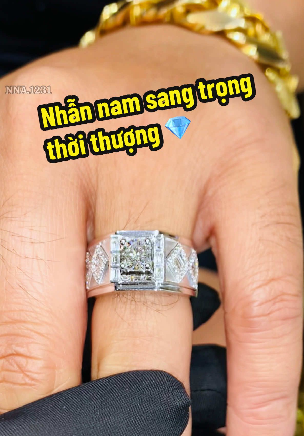 Nhẫn nam sang trọng thời thượng 💎 #tamluxury #diamond #jewelry #gia #xuhuong 