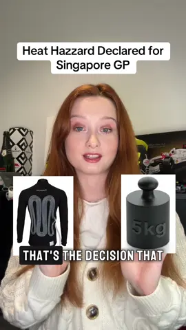 EDIT: 0.5kg not 5kg whoops. What do you think of this new cooling vest and the FIA’s new ruling? #f1 #formula1 #Motorsport #racing #singaporegp@Formula 1 @FIA 