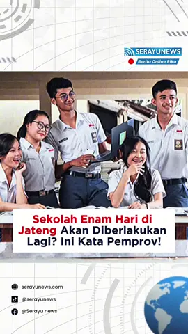 Pemprov Jateng melalui Wakil Gubernur Taj Yasin atau Gus Yasin, tengah mengkaji serius kebijakan ini dengan melibatkan akademisi dan berbagai elemen masyarakat. Fokus kebijakan ini rencananya dimulai di jenjang SMA/SMK yang berada di bawah kewenangan provinsi, lalu bisa diterapkan bertahap ke jenjang SD, SMP, hingga PAUD di bawah kabupaten/kota. Pemprov menegaskan keputusan tidak akan diambil terburu-buru, menunggu hasil kajian mendalam para ahli pendidikan, perguruan tinggi, dan dewan. Menurutmu, sekolah enam hari lebih baik atau tetap lima hari?💬 Berita selengkapnya, bisa Anda klik di IG Stories @serayunewscom Reporter: Tim Redaksi #beritaindonesia #serayunews #sekolah #jawatengah #newsupdate                