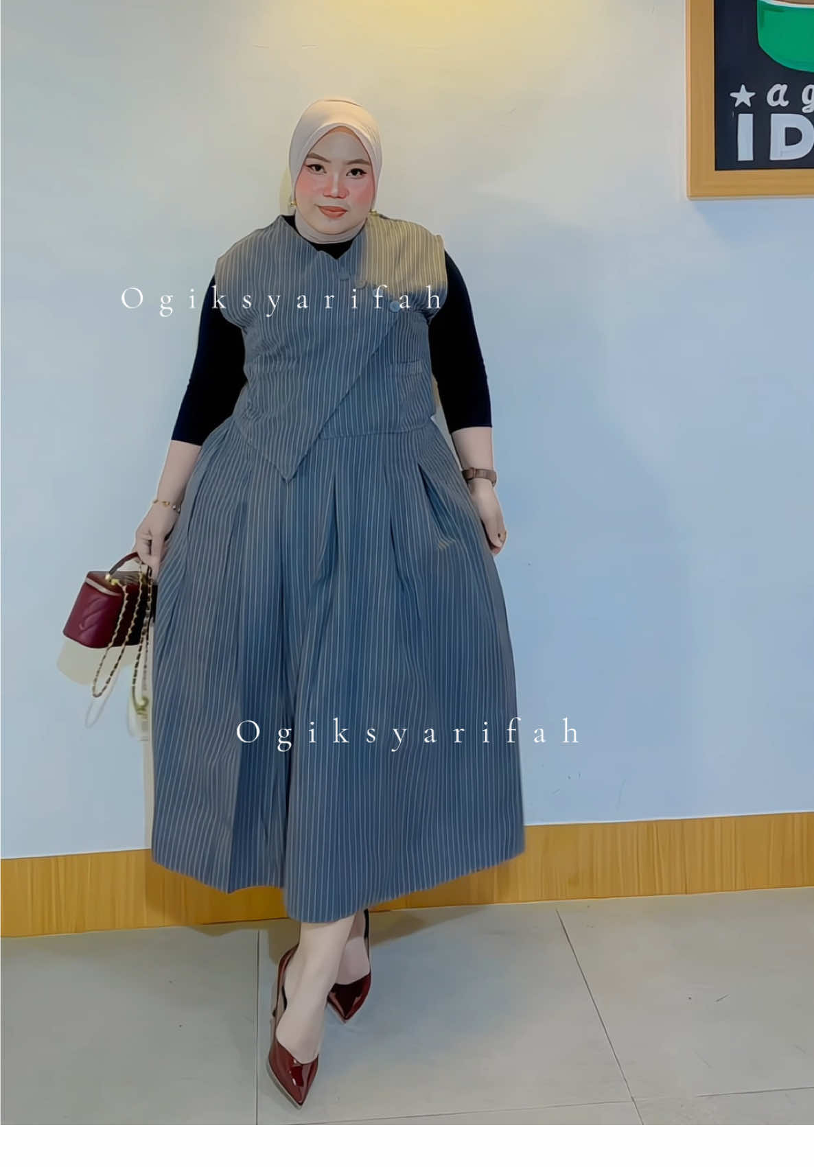 Set vest jumbo muat bb 110 kilo #setelan #setelanwanita #setvest #setelanjumbo #setelanrok 